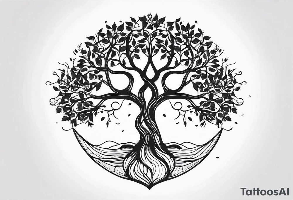 tree of Life with Branches and Roots tattoo idea