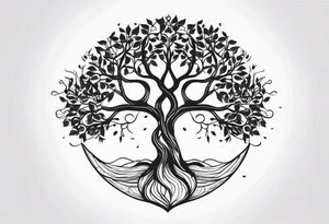 tree of Life with Branches and Roots tattoo idea
