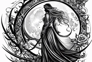 Scythe moon tattoo idea