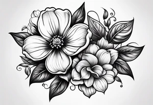 Dog wood flower tattoo idea