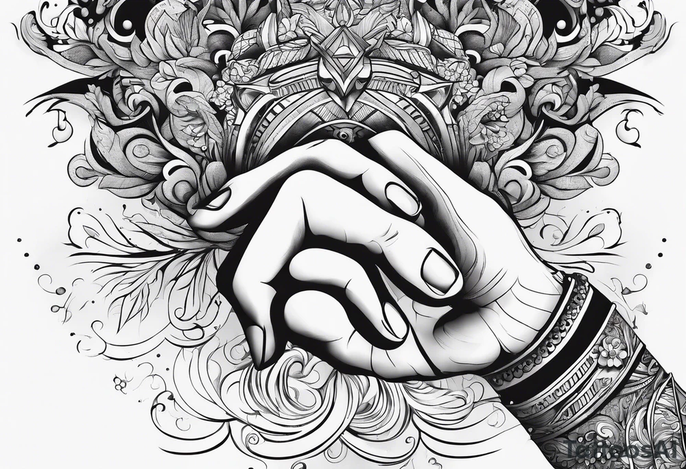 cloud, hands tattoo idea
