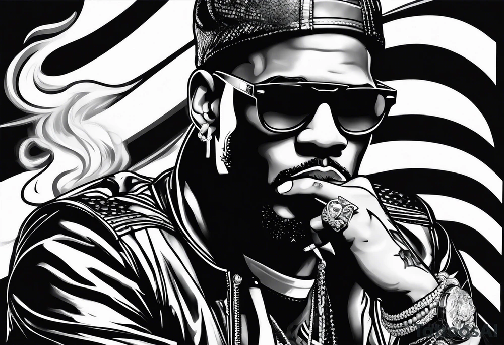 R. Kelly smoking cigarette tattoo idea