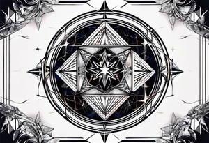 Geometry with graphics, theme of stars tattoo idea