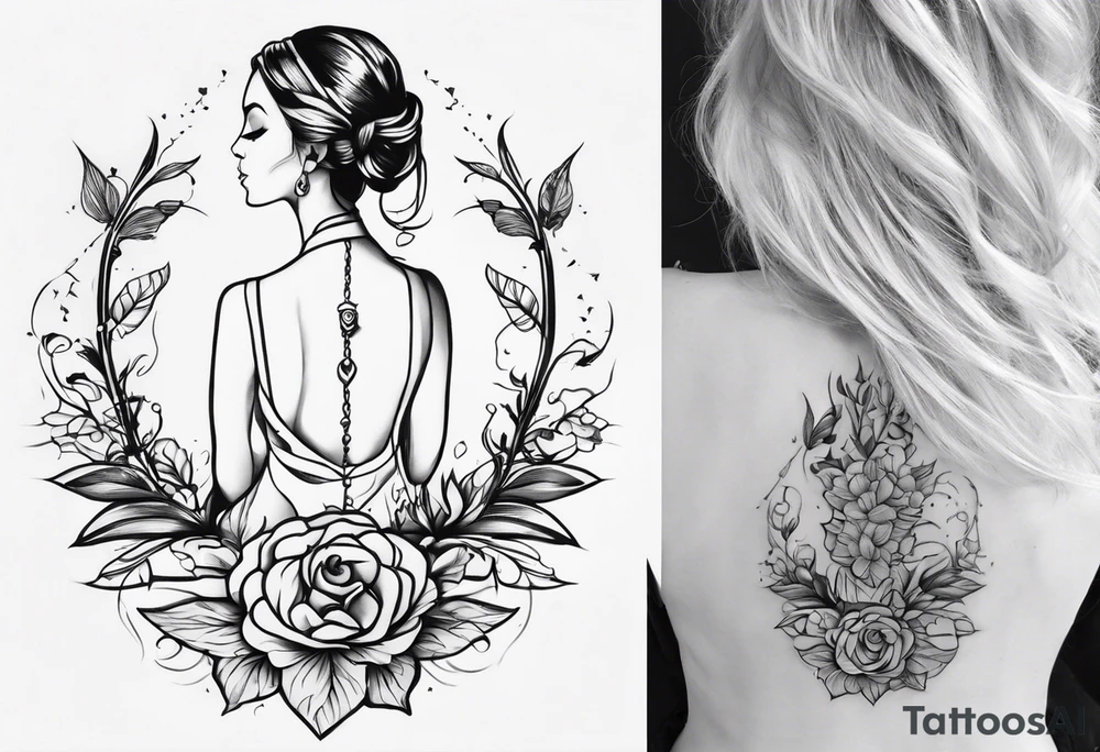 Sexy spine tattoo blessed tattoo idea