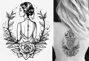 Sexy spine tattoo blessed tattoo idea