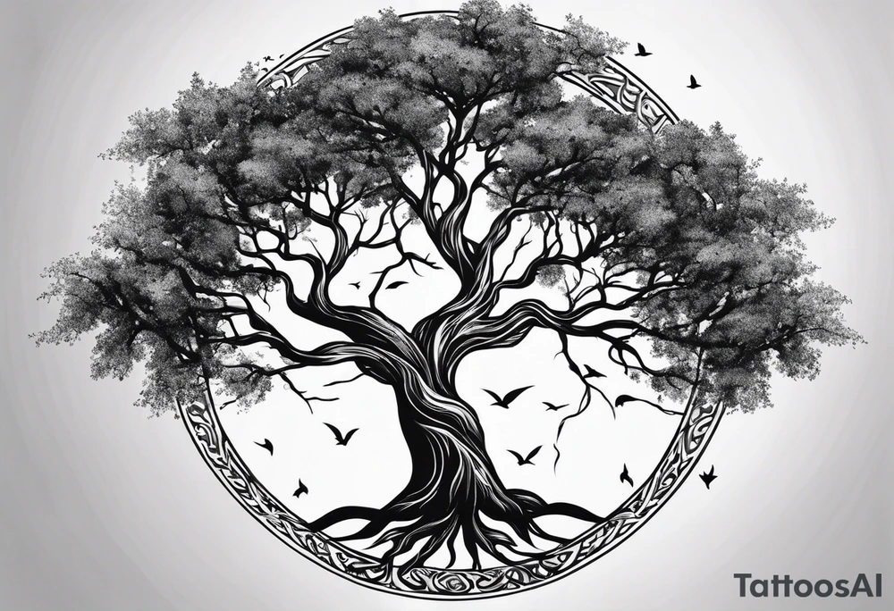 lightning strike
circle of life tree tattoo idea