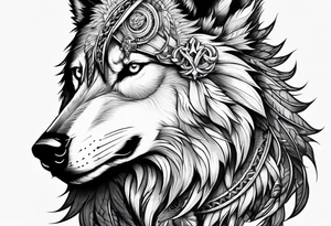 half wolf half eagle tattoo idea
