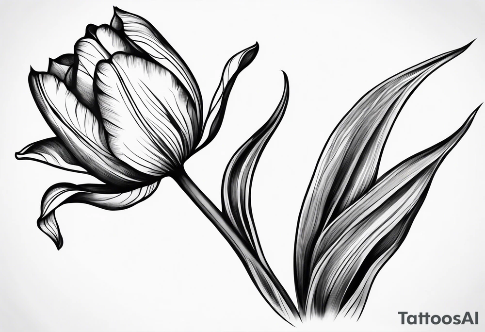One tulip tattoo idea