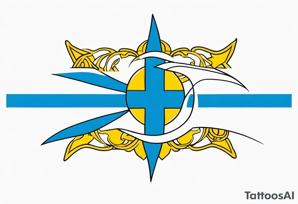 flag of kazhakstan tattoo idea