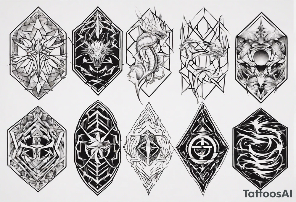 Dragon skin symmetrical tattoo idea
