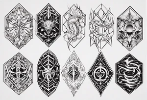 Dragon skin symmetrical tattoo idea