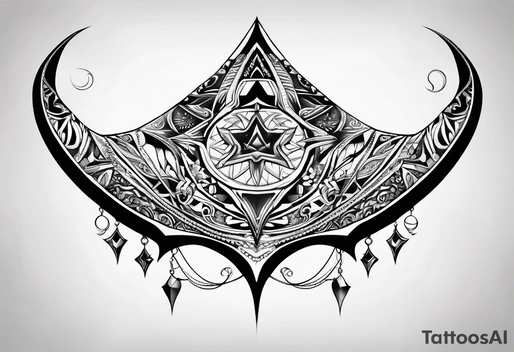 Manta ray neutical star tattoo idea