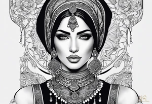 middle eastern
 woman tattoo idea