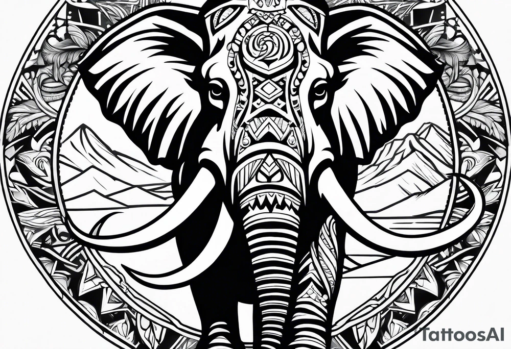 strong mammoth tattoo idea