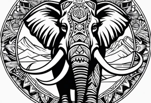 strong mammoth tattoo idea