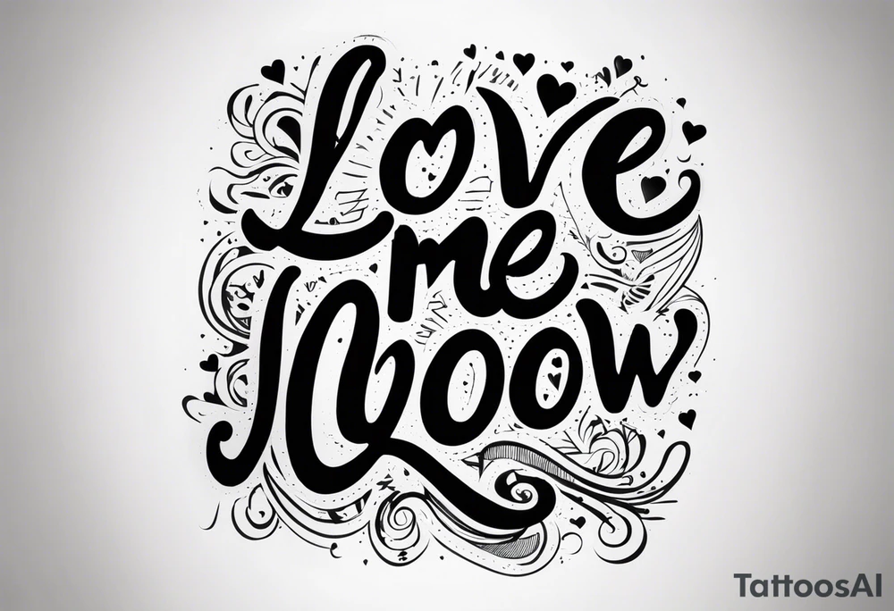 Love me now tattoo idea