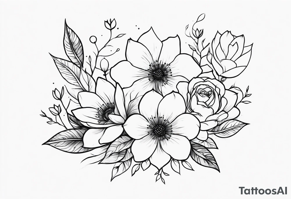 Lua com flores tattoo idea