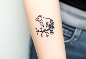 A bear, woodpecker and cardinal tattoo idea