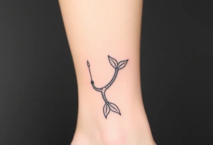 Simple Mermaid tail with elbow crutches tattoo idea