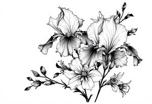 Irises flowers, cherry blossom tattoo idea