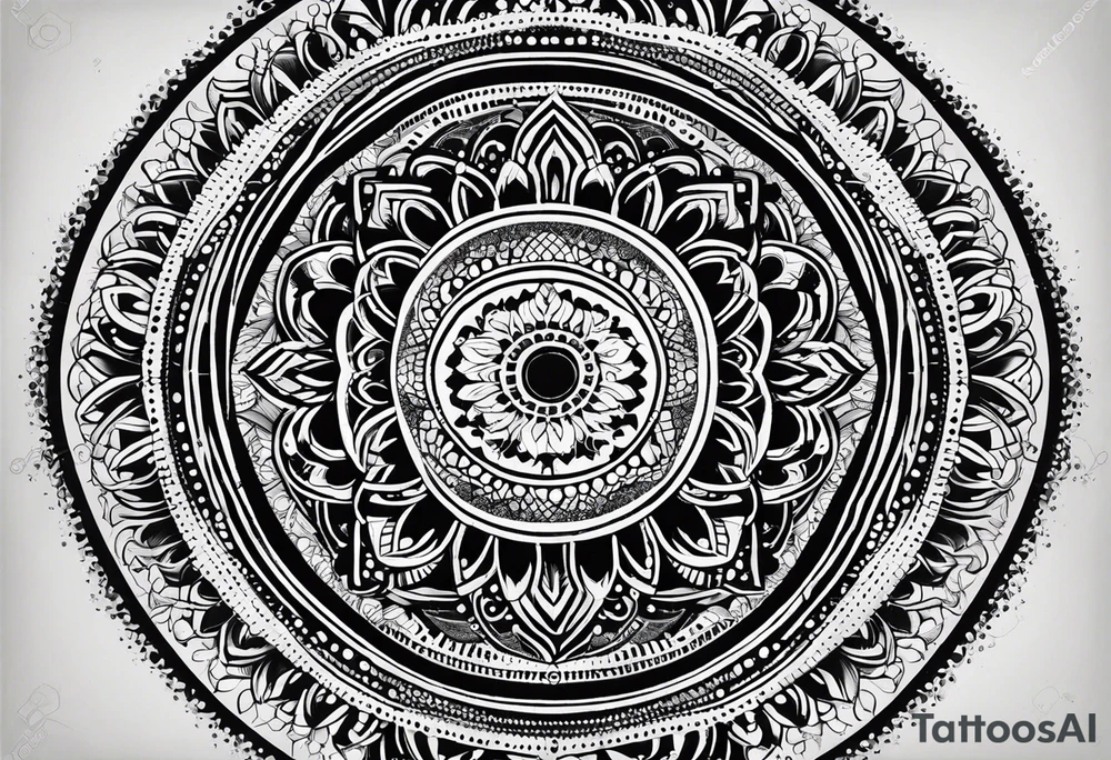 very simple mandala made of dots tattoo idea