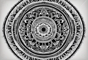 very simple mandala made of dots tattoo idea