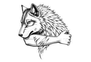 mongolian grey wolf tattoo idea