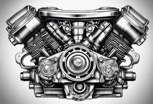 Engine piston tattoo idea