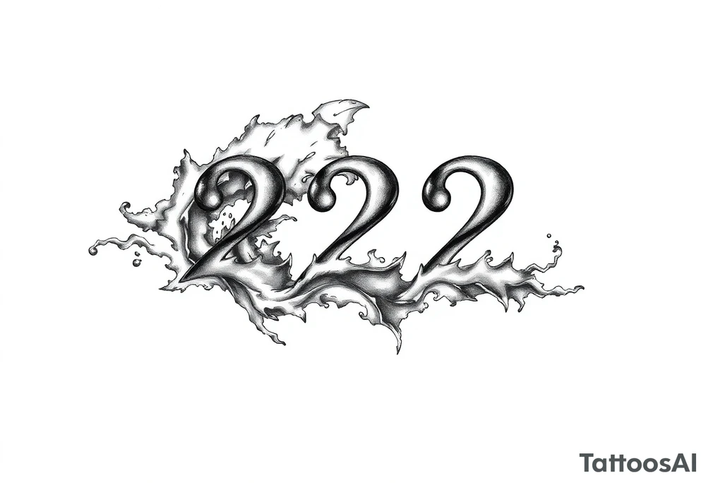 number 222 like the ocean tattoo idea