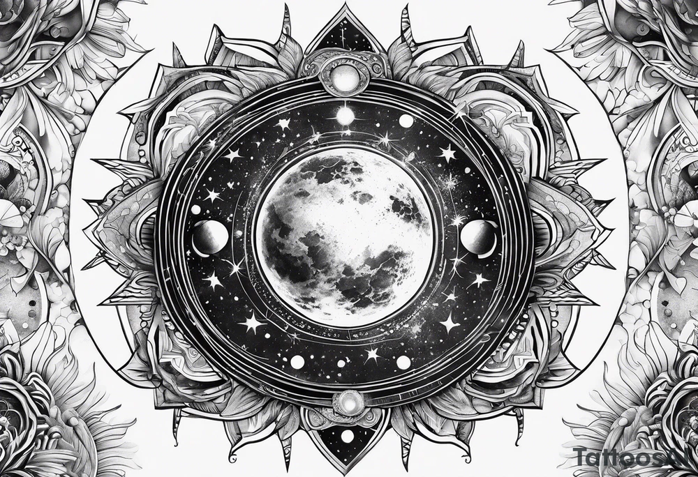 solar system spine tattoo idea