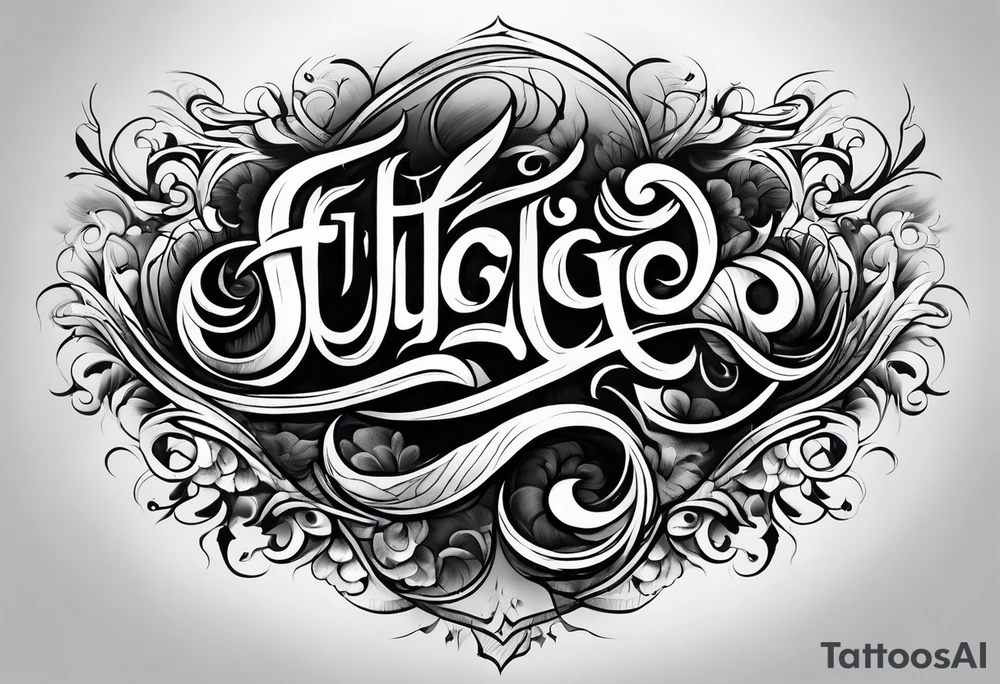The word “fuego” in cursive with flames around it. tattoo idea
