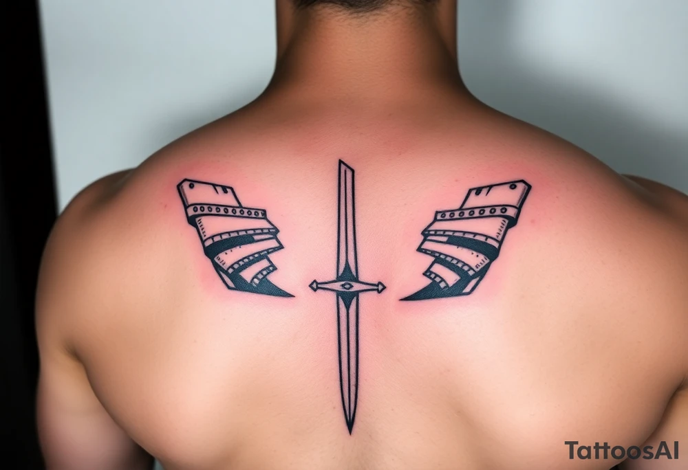 gladiator facing the arena short sword in hand tattoo idea