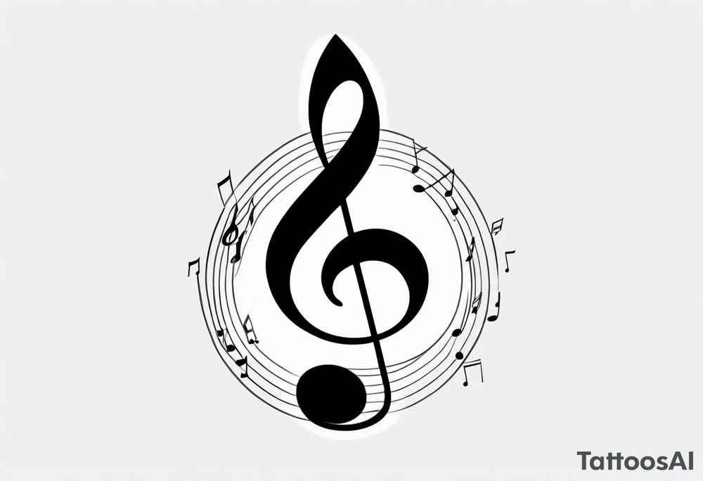 Simple minimalist tattoo in the style of single needle art depicting musical notes in the shape of letters “l” and “r” tattoo idea