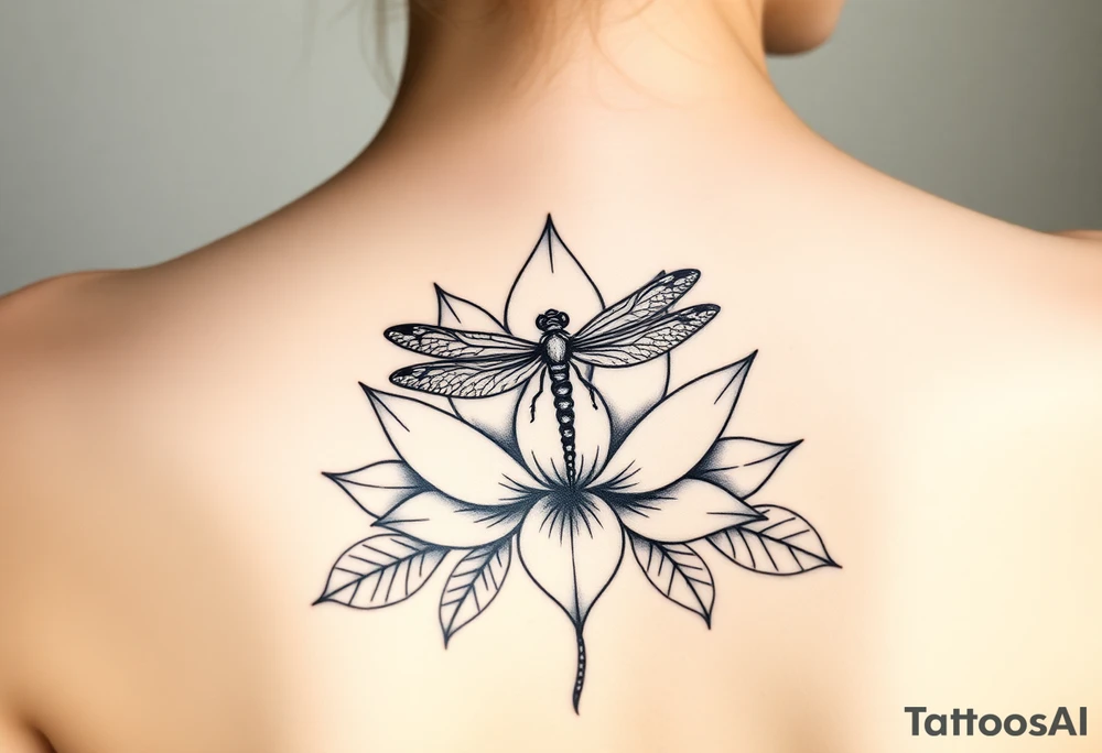 Lotus with dragonfly tattoo idea