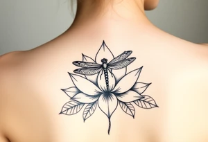 Lotus with dragonfly tattoo idea