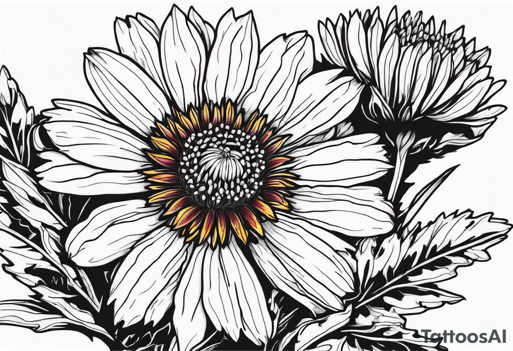 Indian blanket flower tattoo idea