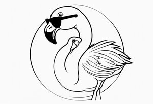 cute flamingo with glasses on tattoo idea