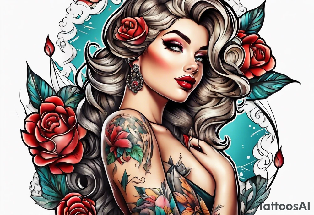 Pinup girl tattoo idea