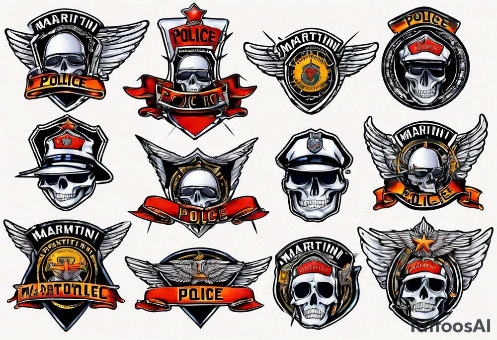 martini police tattoo idea