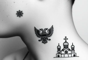 Top: Russian star 
Middle: Tiny double-headed eagle (simplified, more linework style)
Bottom: Orthodox church dome with a cross tattoo idea