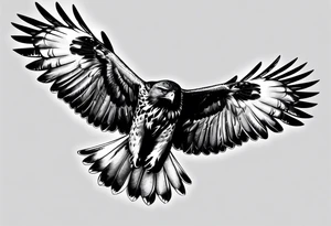 Hawk flying down tattoo idea