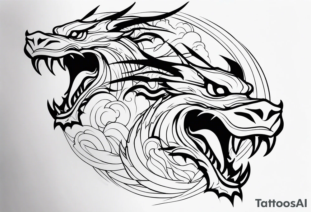 roaring dragons tattoo idea