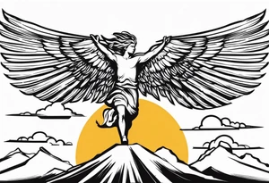 Icarus's myth flying too close to the sun tattoo idea