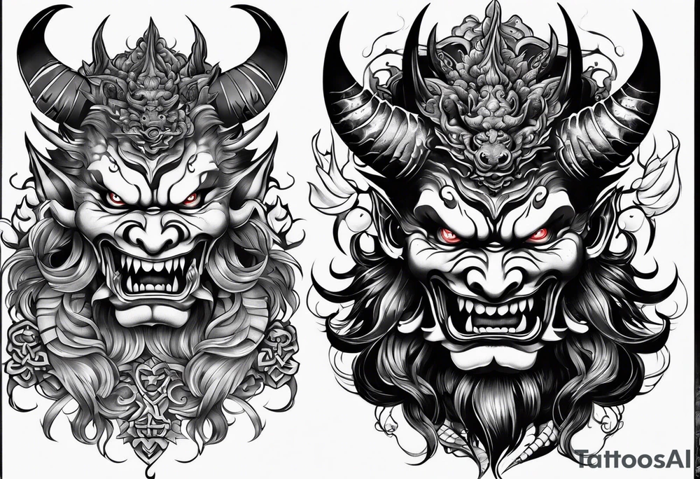 Japanese 
demon tattoo idea