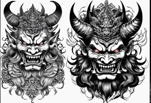Japanese 
demon tattoo idea