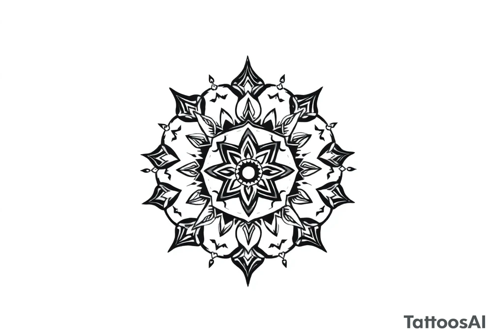 spiritual feathers ornamental mandala indian shaman rune tattoo idea