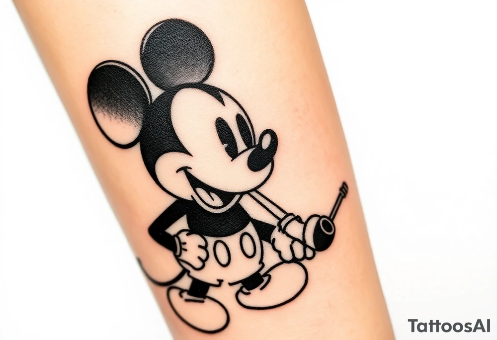 Mickey mouse smoking a meth pipe tattoo idea