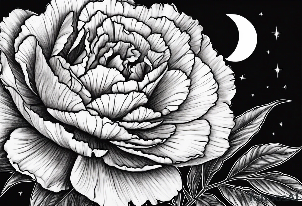 Carnation with
 moon tattoo idea