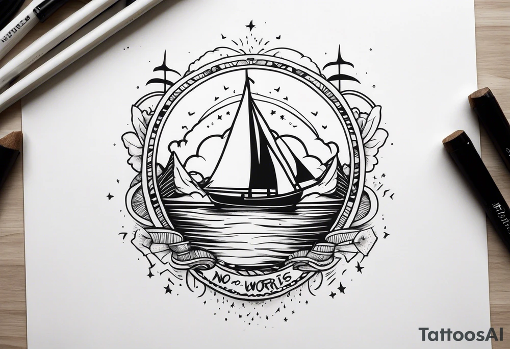 UPLIFTING THOGHTS NO WORRIES tattoo idea