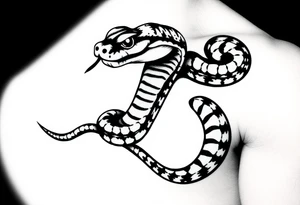 black king snake with white stripes tattoo idea